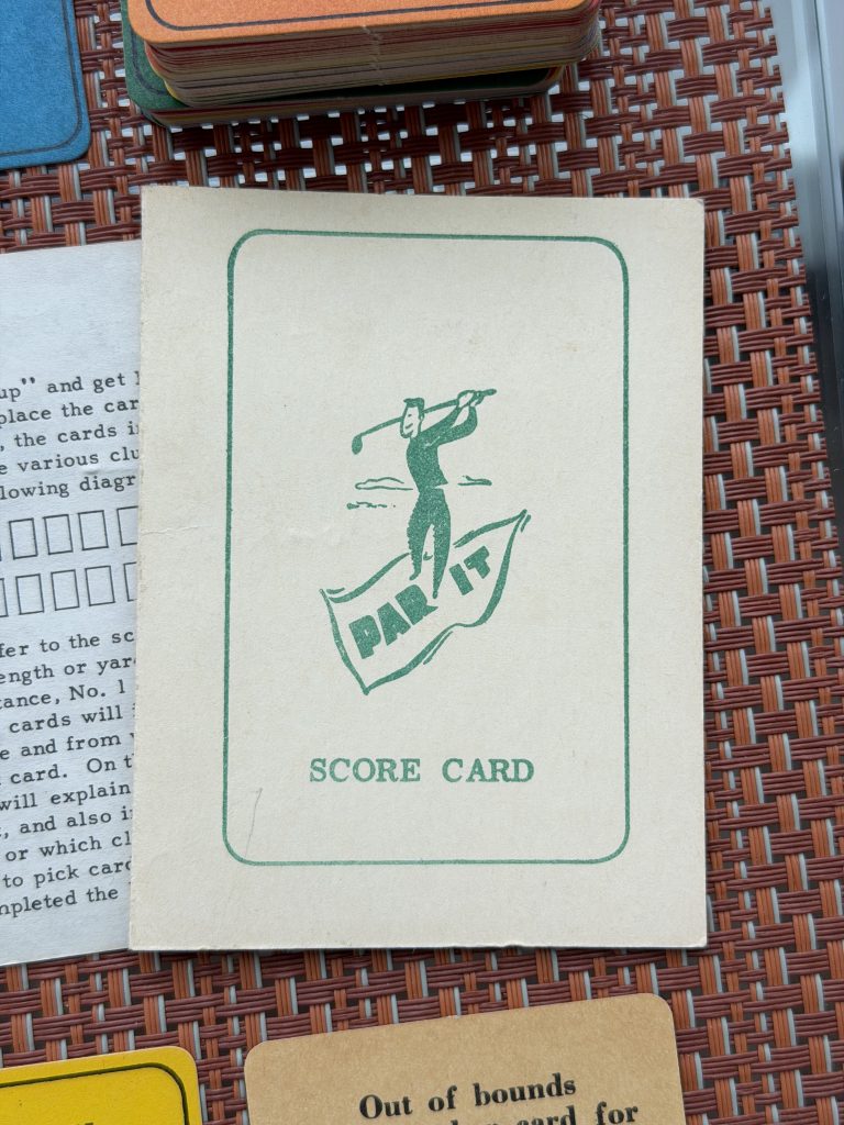Par-It Golf Card Game Score Card