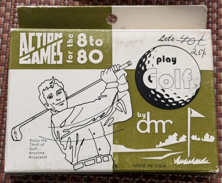 Game box for golf card game from, 1969 Lets Golf