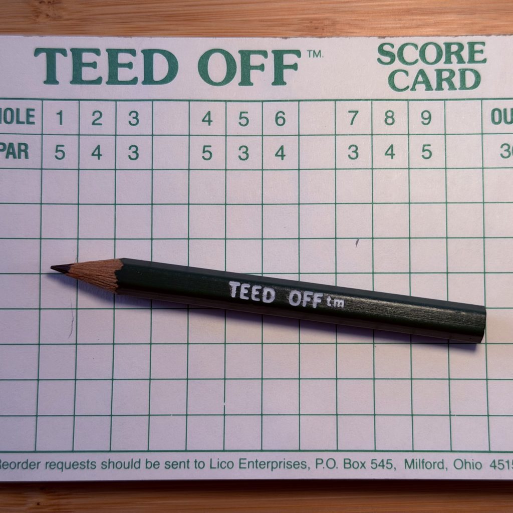 Teed Off Card Game Score Card with Pencil