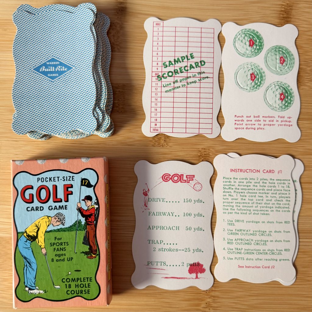 Pocket-Sized Golf Card Game with cards laid out