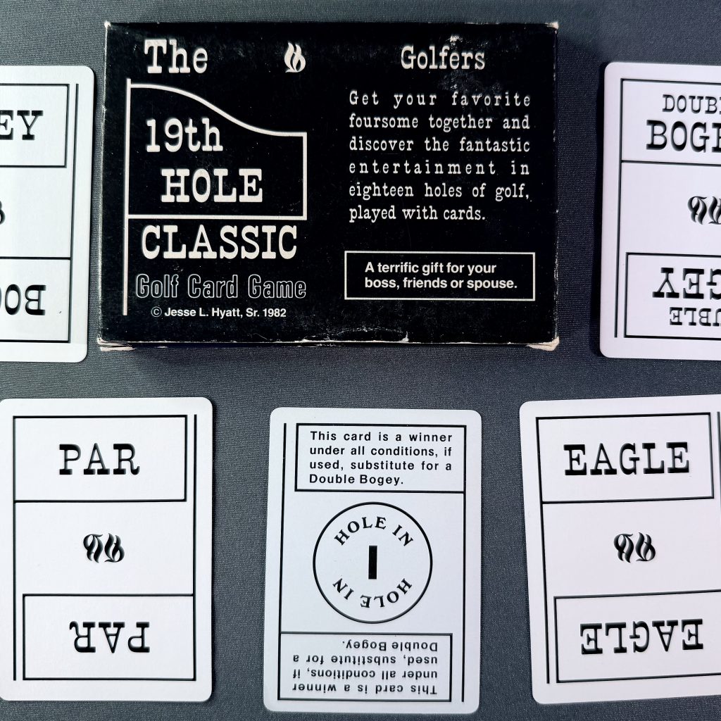 Tje 19th Hole Classic Golf Card Game Box and Cards