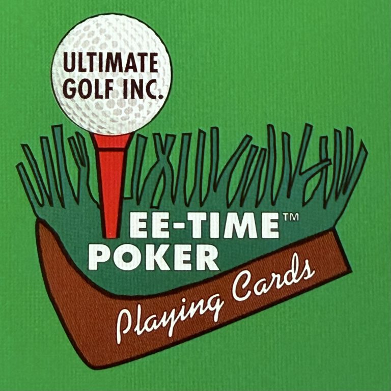 Tee-Time Poker Playing Cards Logo of card