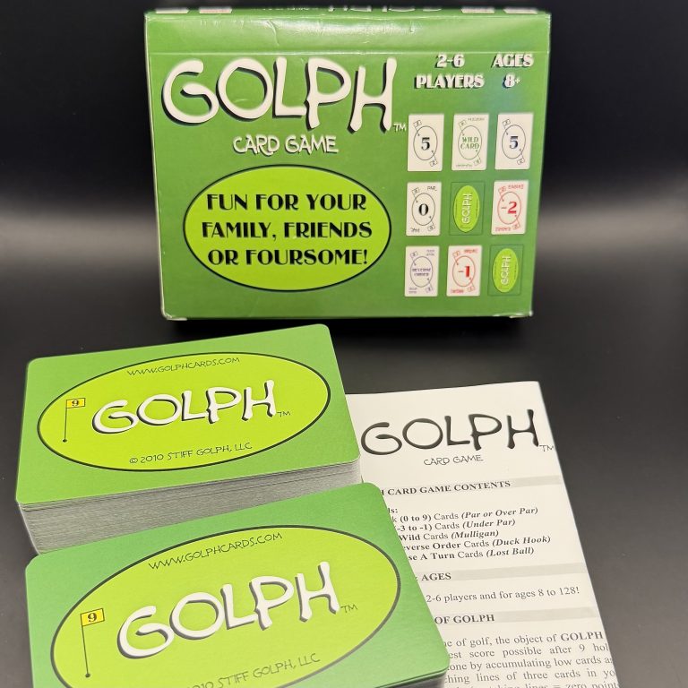 Golph Card Game box with cards and instrructions.