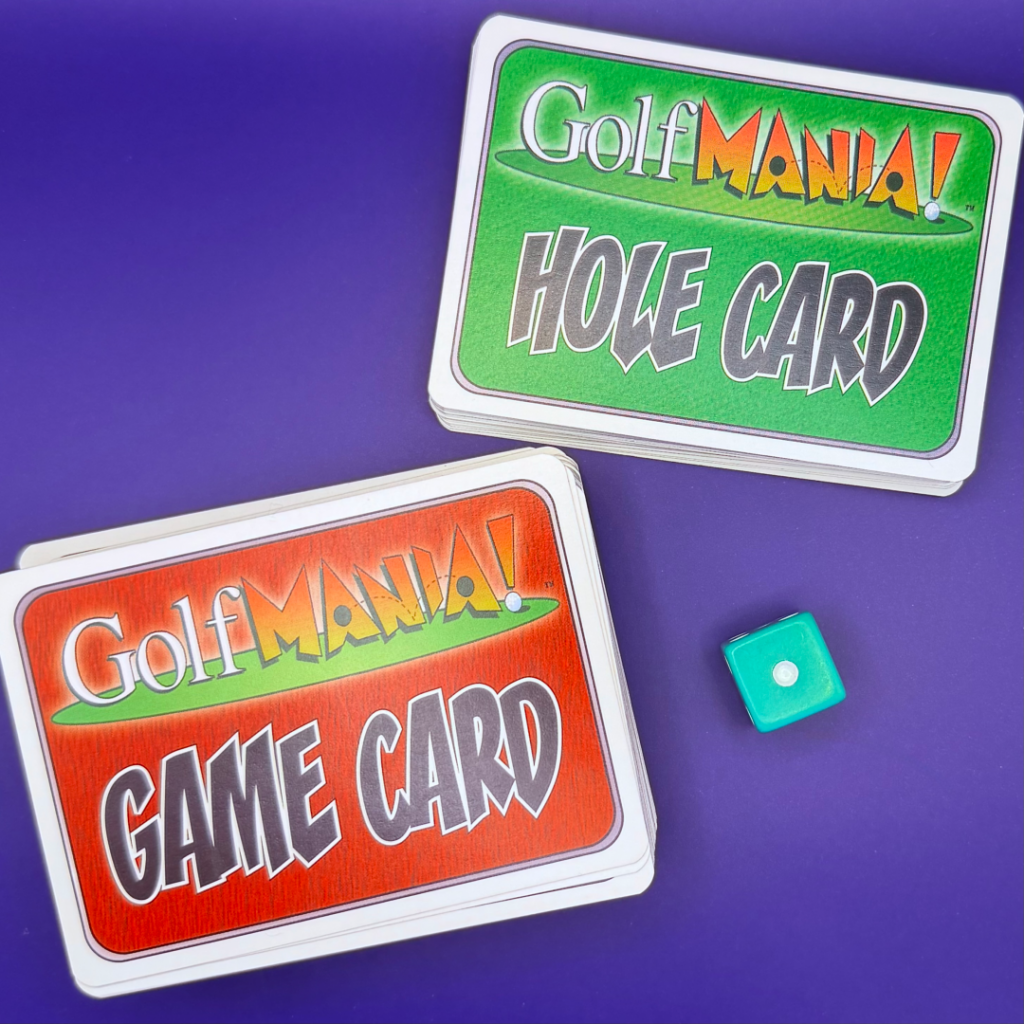 GolfMania! Red and Green Cards with Green dice with one showing