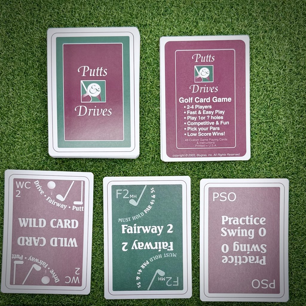 Putts and Drivers 5 cards laid out