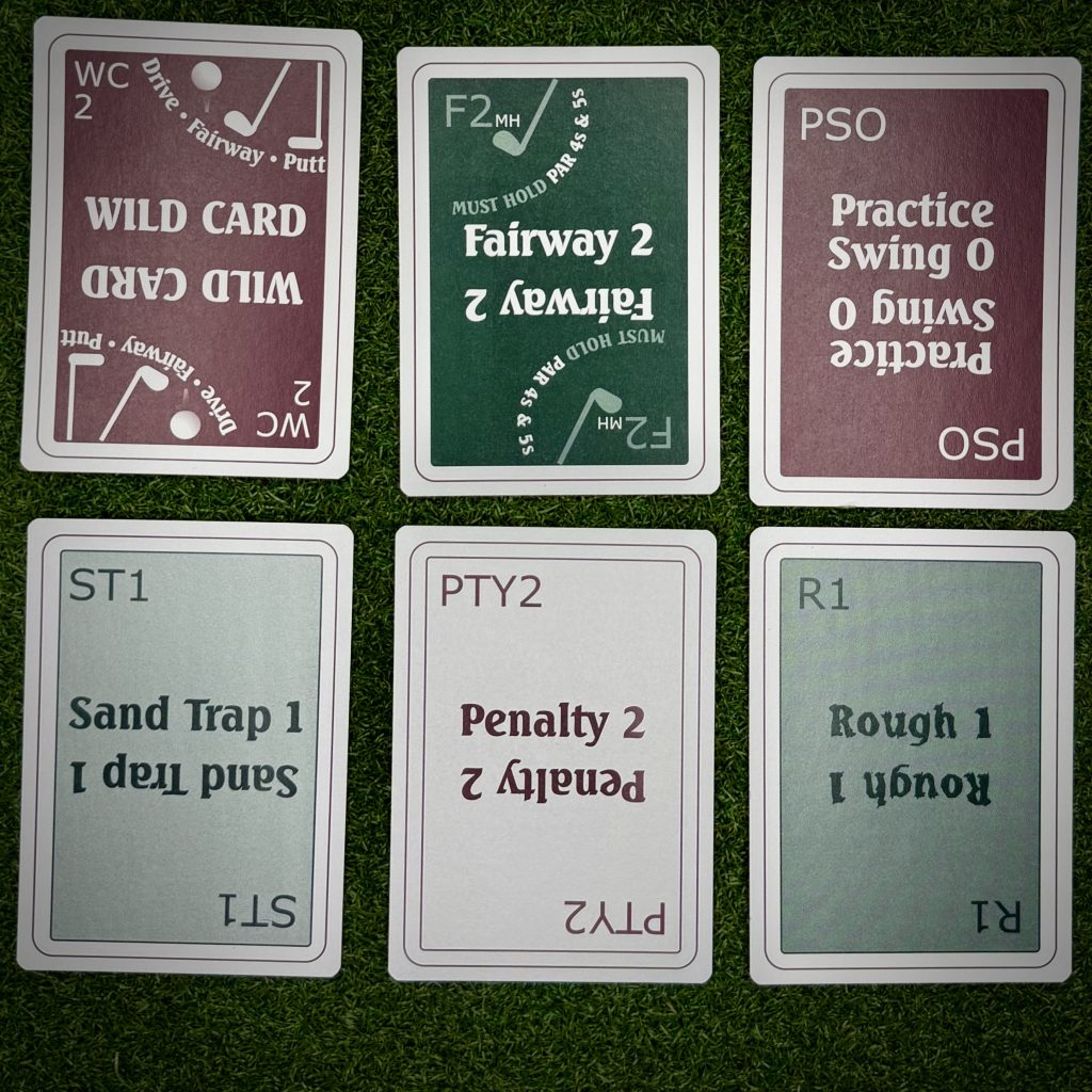Putts and Drivers cards in a 3 x 2 grid
