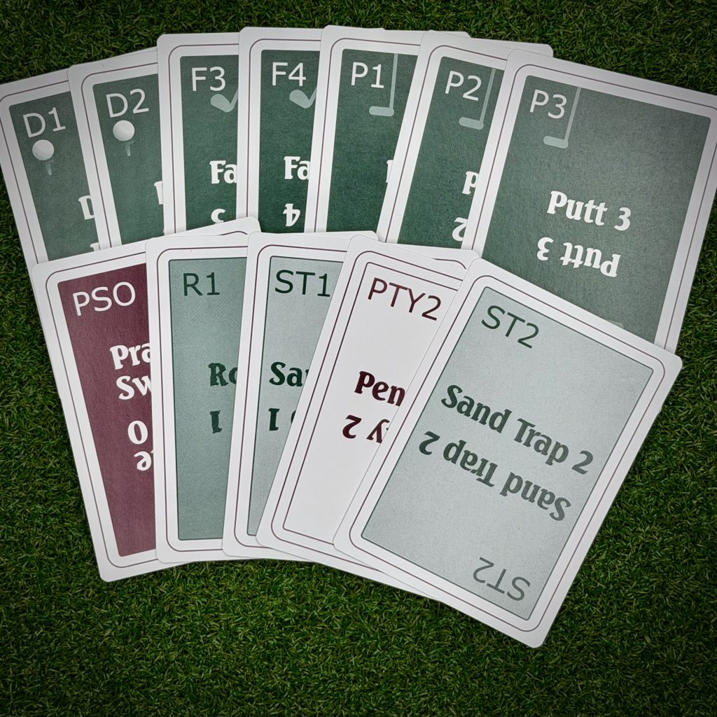 Putts and Drivers cards fanned out