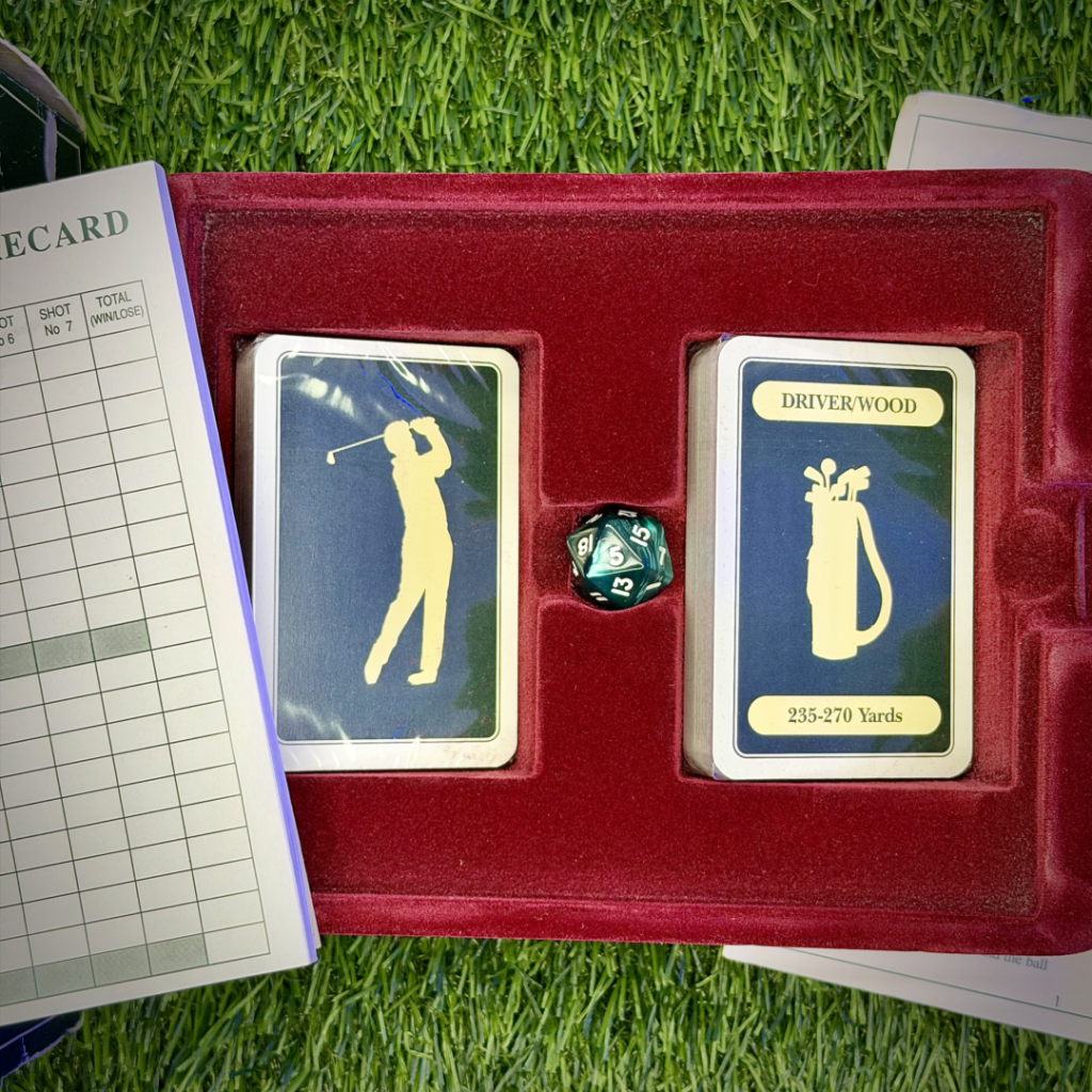Club Golf Red Packaging and cards, dice, scorepad