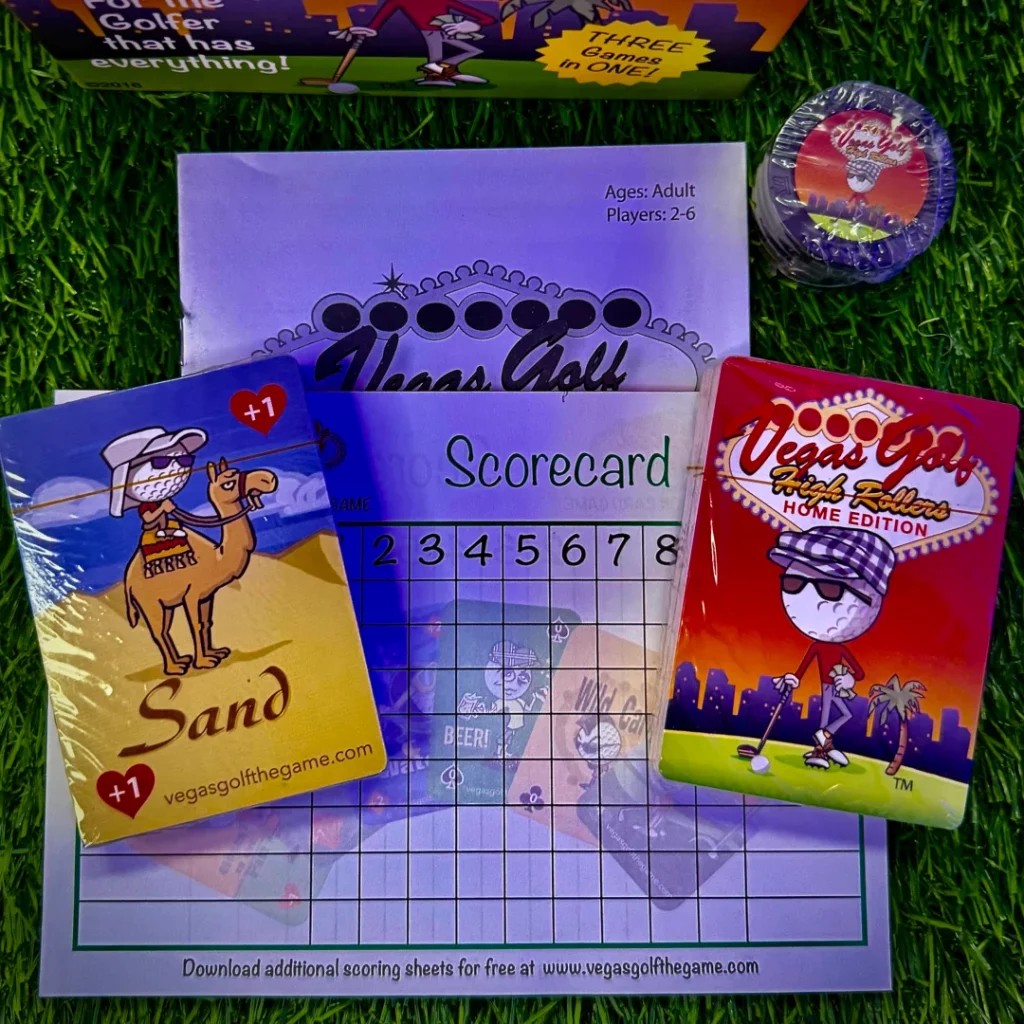 Vegas High Rollers Golf Card Game Cards Instructions Cards Poker Chips